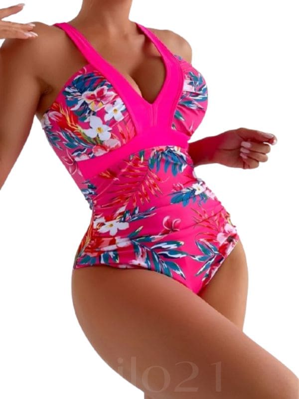 Maiô Feminino Decote em V Floral Tropical Verão 2026