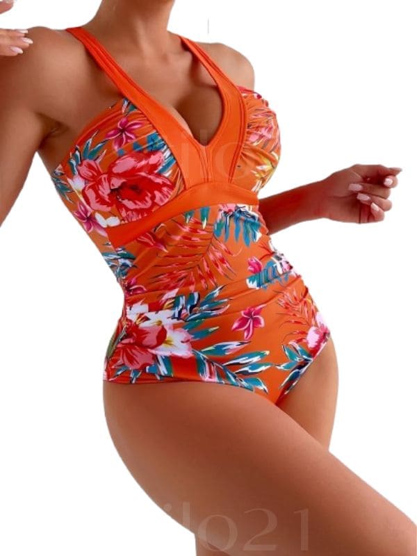 Maiô Feminino Decote em V Floral Tropical Verão 2026