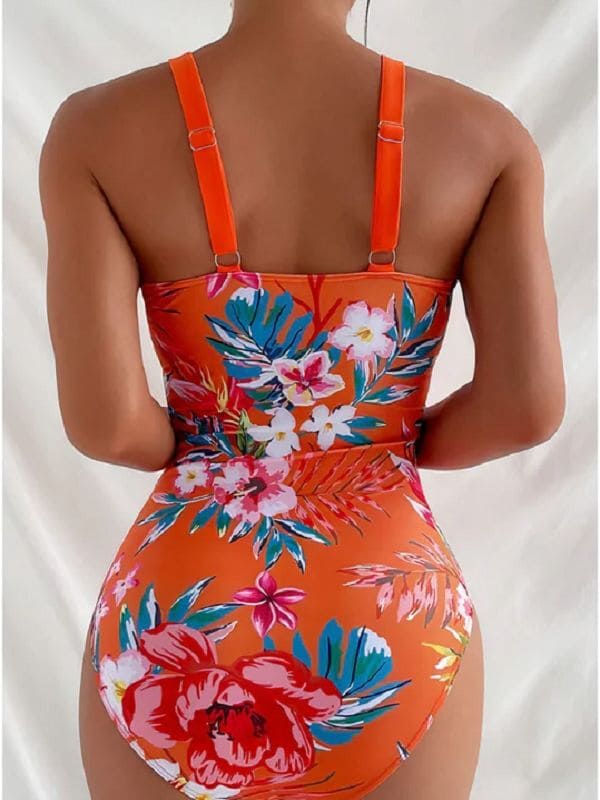 Maiô Feminino Decote em V Floral Tropical Verão 2026