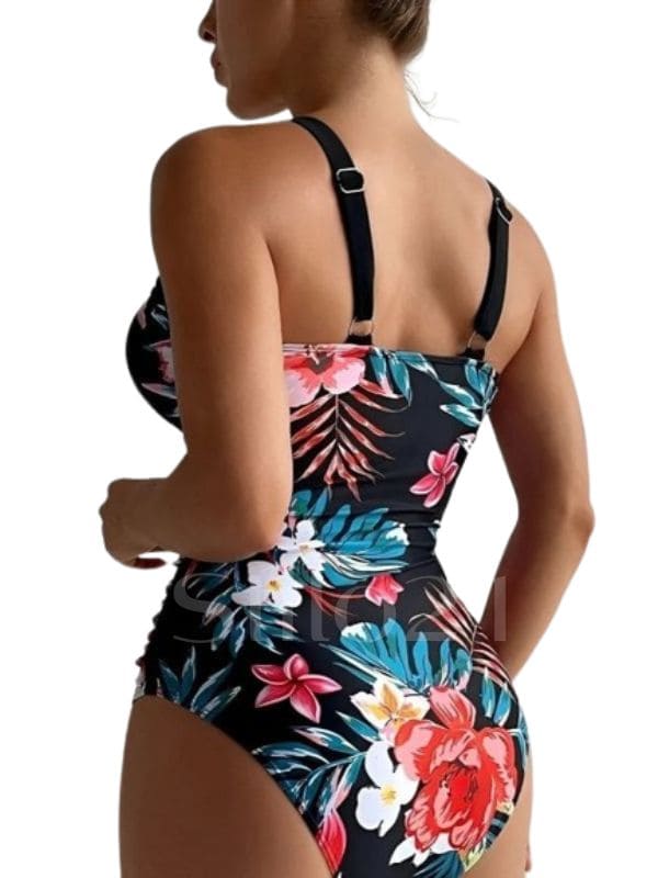 Maiô Feminino Decote em V Floral Tropical Verão 2026