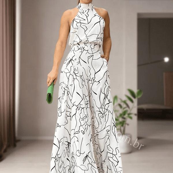 Macacão De Luxo Feminino Longo Modelo Pantalona -  (Frete Grátis)