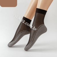 Compre 5 LEVE 10 - Pares de Meias femininas de Algodão Antiderrapante Sedosas