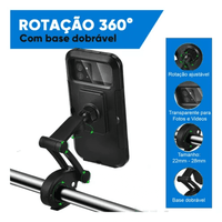 Suporte de Celular para Moto e Bike Impermeável e Giratório