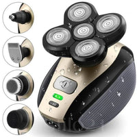 Barbeador e Aparador Elétrico 5 em 1 Flutuante Sem Fio 4D À Prova D'água