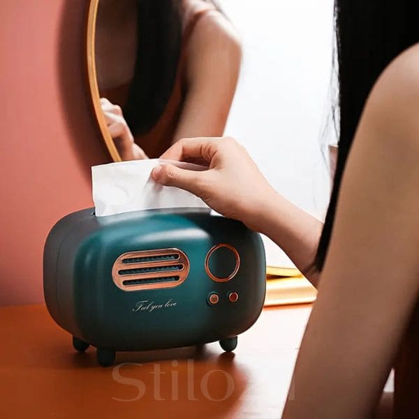 Suporte de Caixa de Lenços em Forma de Rádio Retrô