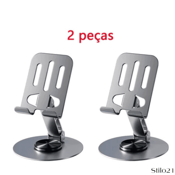 Suporte de Mesa Em Alumínio Base Rotatória Ajustável 360º Para Celular Tablet  |Frete Grátis