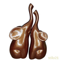 Dupla de Elefantes Decorativos em Cerâmica Moderna - [Frete Grátis]