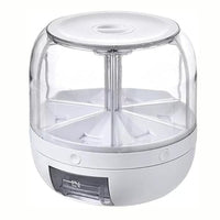 Dispenser Organizador Giratório Alimentos Grãos e Cereais Giratório Com 6 Divisões