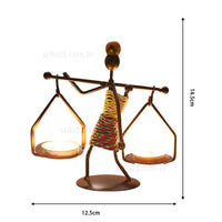 Castiçal Escultura Africana Vintage Em Forma De Menina Para Decoração