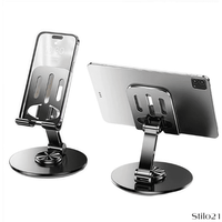 Suporte de Mesa Em Alumínio Base Rotatória Ajustável 360º Para Celular Tablet  |Frete Grátis