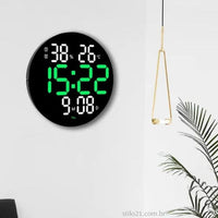 Relógio De Parede Digital LED Circular Tela Grande Controle Remoto
