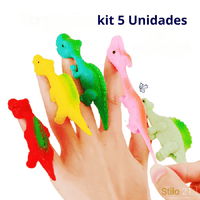 Kit de Estilingue de Dedo Dinossauro Dino Sticker que Gruda na Parede