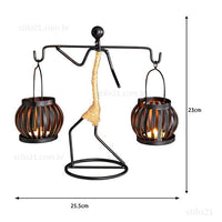 Castiçal Escultura Africana Vintage Em Forma De Menina Para Decoração