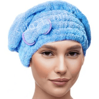 Kit 3 Touca Toalha De Banho Grossa de Secar Cabelo Microfibras Anti Frizz