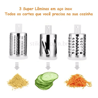 Ralador e Fatiador de legumes Multifuncional  3 em 1