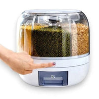 Dispenser Organizador Giratório Alimentos Grãos e Cereais Giratório Com 6 Divisões