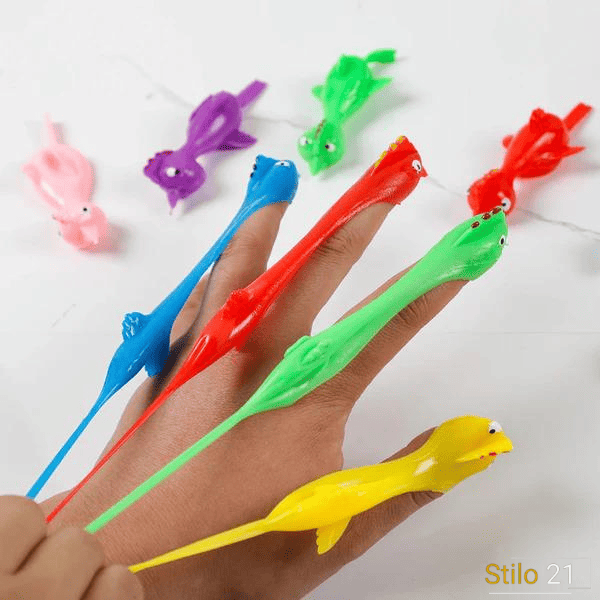 Kit de Estilingue de Dedo Dinossauro Dino Sticker que Gruda na Parede