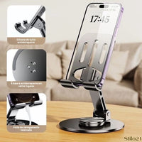 Suporte de Mesa Em Alumínio Base Rotatória Ajustável 360º Para Celular Tablet  |Frete Grátis