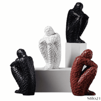Escultura Homem Pensador Em Resina Arte Abstrata