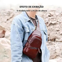 Bolsa de Ombro Masculina em Couro Genuíno  - [Frete Grátis]