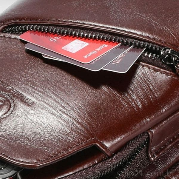 Bolsa de Ombro Masculina em Couro Genuíno  - [Frete Grátis]