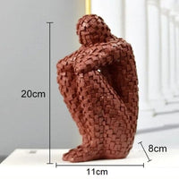 Escultura Homem Pensador Em Resina Arte Abstrata