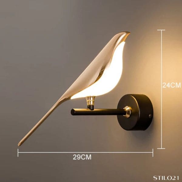 Arandela de Parede Decorativa Pássaro Nórdico - Led Bird