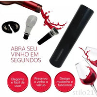 Kit Abridor De Vinho Automático Elétrico Premium Com Acessórios