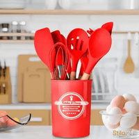 Kit 12 Peças de Talheres em Silicone Utensílios Premium  [Frete Grátis]