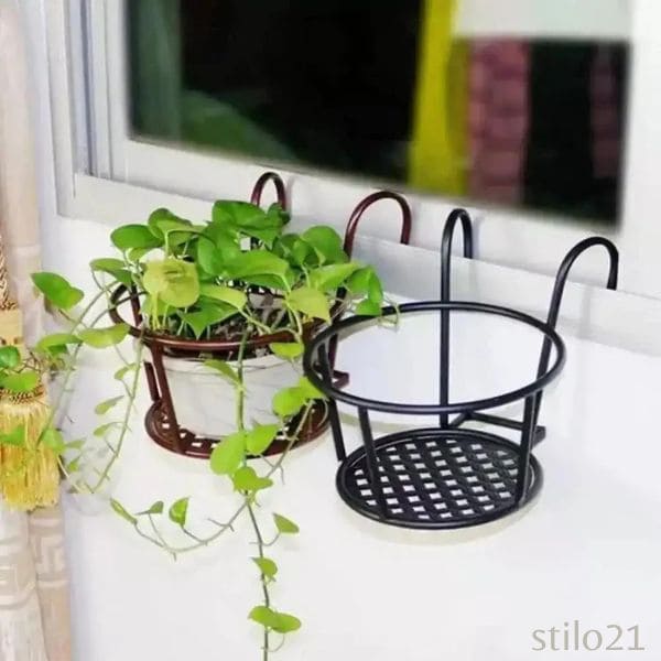 Suporte Suspenso para Vasos de Plantas – Cesto de Ferro Premium