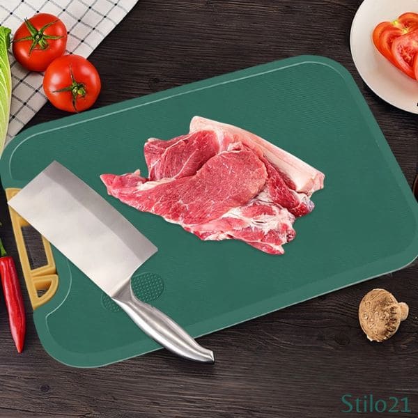 Tábua Para Corte de Alimentos Antibacteriana Verde  - Compre 1 Leve 2