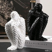 Escultura Homem Pensador Em Resina Arte Abstrata
