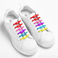 Cadarços Silicone Coloridos Adulto Infantil Sem Nós -[COMPRE 1 E LEVE 2]