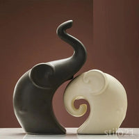 Escultura Elephant Family Exclusiva em Cerâmica - [Frete Grátis]