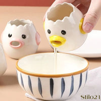 Separador de Gema de Ovo em Cerâmica Forma de Pintinho - Frete Grátis