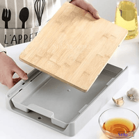 Tábua De Corte Em Bambu Com Bandeja