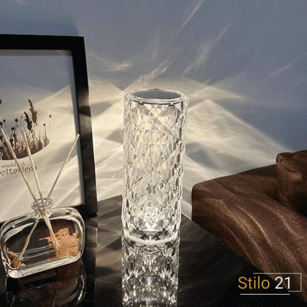 Luminária de Luxo Cristal Light 16 Cores – Sensível ao Toque + Controle Remoto