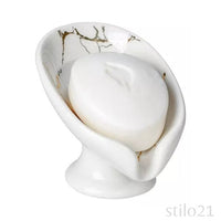 Saboneteira de Cerâmica Auto Drenagem – Design Folha de Lótus [Frete Grátis]