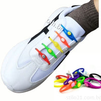 Cadarços Silicone Coloridos Adulto Infantil Sem Nós -[COMPRE 1 E LEVE 2]