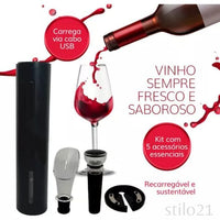 Kit Abridor De Vinho Automático Elétrico Premium Com Acessórios