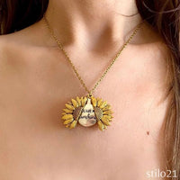 Colar Girassol - Relicário (Você é meu raio de Sol)