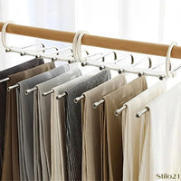 Kit 3 Cabides 5 em 1 Retrátil Multifuncional para Calças em Aço Inox  Frete Grátis