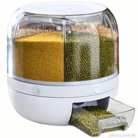 Dispenser Organizador Giratório Alimentos Grãos e Cereais Giratório Com 6 Divisões