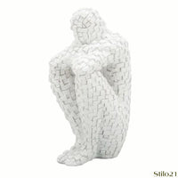 Escultura Homem Pensador Em Resina Arte Abstrata