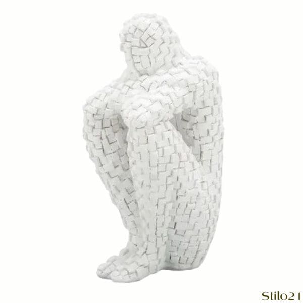 Escultura Homem Pensador Em Resina Arte Abstrata