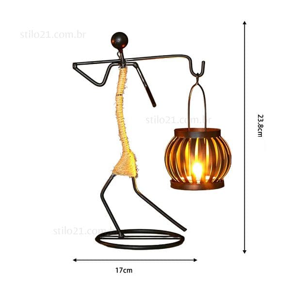 Castiçal Escultura Africana Vintage Em Forma De Menina Para Decoração