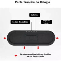 Relógio Parede Digital LED Tela Grande Com Bordas Iluminadas