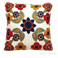 Capas de Almofadas Bordadas Luxuosas em Algodão