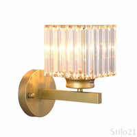 Luminária Arandela de Luxo em Metal e Cristal Transparente