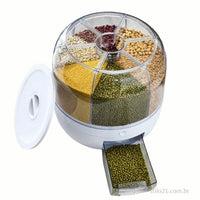 Dispenser Organizador Giratório Alimentos Grãos e Cereais Giratório Com 6 Divisões